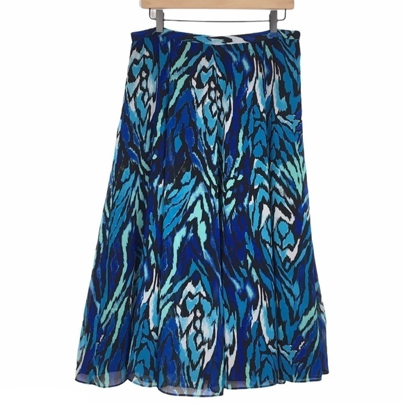 EMMA JAMES Midi Skirt Boho Gypsy Feathers Prairie Modest Flowy Peasant Tie Dye 8 - Picture 9 of 9